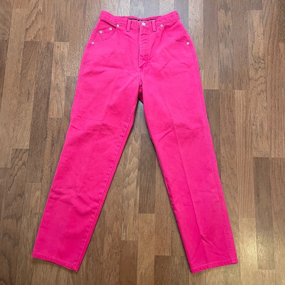 Wrangler Denim - Vintage Wrangler Hot Pink High Waisted Straight Leg Jeans Made in USA 11/12